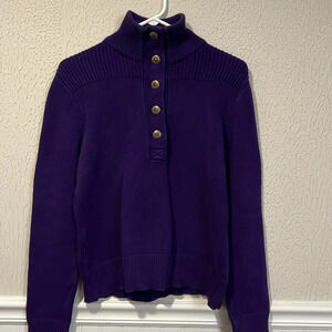 Lauren Ralph Lauren Purple 100% cotton Henley sweater size medium